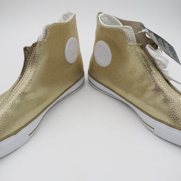 Converse CTAS Classic Shroud Hi Gold Metallic Pebble Grain Leather 9M NIB - Picture 8 of 16